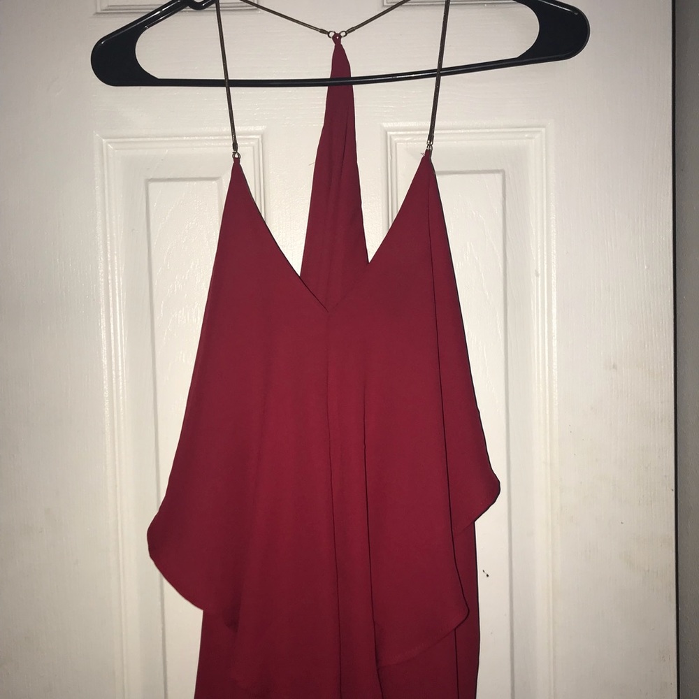 Blood red flowing blouse